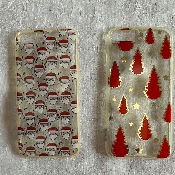 Festive Clear iPhone Cases with Santa and Tree Designs - Picture 1 of 4